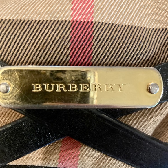 Burberry Bridle Lynher check Leather Buckle Tote Bag Purse - Picture 3 of 16